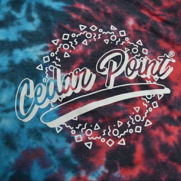 𝅺VINTAGE Tie Dyed 1990s Cedar Point Tank Top - Picture 1 of 4